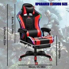 تصویر TBQATNTS Gaming Chair with SpeakersLed Gaming ChairErgonomic Pro Gaming Chair with Full Massage Lumbar Support Bluetooth Speakers Backrest Adjustable/Gaming Chairs for AdultsBlack - ارسال 15 الی 20 روز کاری 