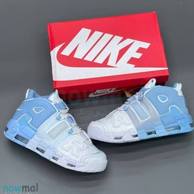 تصویر نایک آپتمپو سفید آبی ایر جدید و ترند AIR UPTEMPO 