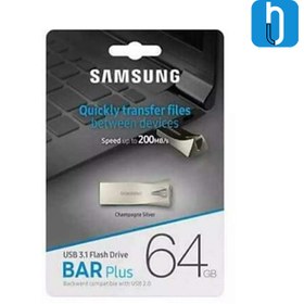 تصویر درایو فلش USB 3.1 Samsung BAR Plus 64 گیگابایت مدل(MUF-64BE3/AM) - 300 مگابایت بر ثانیه شامپاین نقره ای نقره ای 64 گیگابایتی ا SAMSUNG BAR Plus 64GB - 300MB/s USB 3.1 Flash Drive Champagne Silver (MUF-64BE3/AM) 64 GB Silver SAMSUNG BAR Plus 64GB - 300MB/s USB 3.1 Flash Drive Champagne Silver (MUF-64BE3/AM) 64 GB Silver