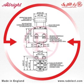 تصویر کلید قارچی (قطع اضطراری) ED250 آلبرایت Albright 