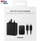 تصویر شارژر دیواری 45 وات سوپر فست شارژ سامسونگ اورجینال Samsunge 45W PD Power Adapter Samsunge 45W PD