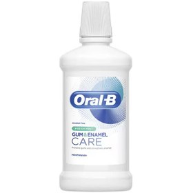 تصویر دهان شوی اورال بی Oral-B بدون الکل مدل Gum & Enamel حجم 500 میلی لیتر ا Oral-B Gum & Enamel Care Fresh Mint Mouthwash, 500ml Oral-B Gum & Enamel Care Fresh Mint Mouthwash, 500ml