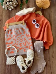 تصویر بلوز دامن بافت دخترانه 