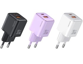 تصویر شارژر دیواری یوسمز مدل US-CC189 USAMS US-CC189 PD30W+QC3.0 A+C Dual-Port Mini Fast Charger