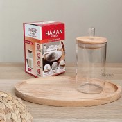 تصویر شکرپاش پیرکس با درب بامبو 