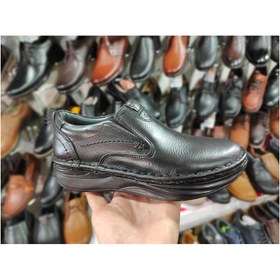 تصویر کفش چرم طبیعی مردانه و طبی مدل اکتیو بدون بند دیتون کد 17932 dayton men's leather sport shoes