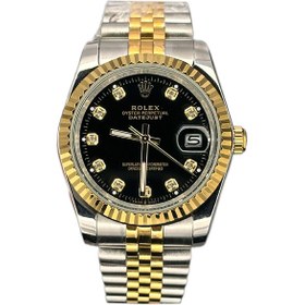 تصویر خرید قسطی | ساعت رولکس مردانه دو رنگ دیت جاست اندکس نگین سایز 3 DatejustGS4414b 