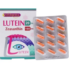 تصویر کپسول ویتاول لوتئین 20 میلی گرم مهبان دارو 30 عدد Mahban Darou VitaWell Lutein 20 mg 30 Capsules