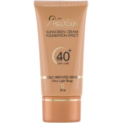 تصویر ضد آفتاب رنگی مدیسان پوست چرب و حساس SPF40 حجم 30 میلی لیتر 0-بژ خیلی روشن 