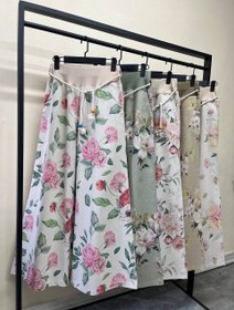 تصویر شلوار لینن طرح گل 