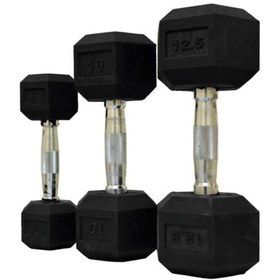 تصویر دمبل شش ضلعی (جفتی) dumbell