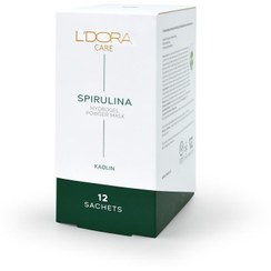 تصویر ماسک پودری اسپیرولینا هیدروژلی حاوی کائولن 12 عددی Spirulina Hydrogel Powder Mask Containing Kaolin, 12 PCS