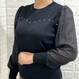 تصویر بافت زنانه وارداتی آستین بلند آستین تور 