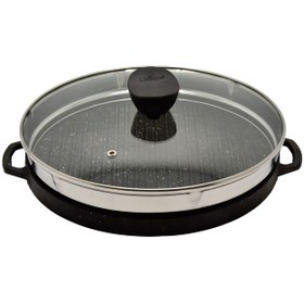 تصویر تابه گریل چدن گرد کد 6003 یونیک small round cast iron grill pan 6005 unique