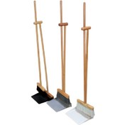 تصویر جارو و خاک‌انداز چوبی - فلزی مدل کلاسیک 