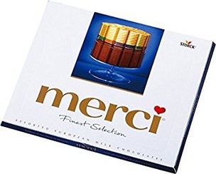 تصویر شکلات کادویی مرسی آبی وزن ۲۵۰ گرم 