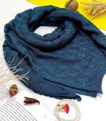 تصویر روسری بافت زنانه رنگ مشکی - مشکی 