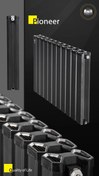 تصویر رادیاتور لوکس آنیت ، مدل پایونیر - 100 سانتی متر معادل 14 پره / مشکی Anit Luxury Radiator, Pioneer Model