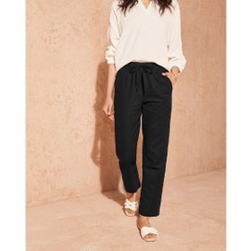 تصویر شلوار لینن (کنف) مشکی زنانه برند اسمارا - 44 