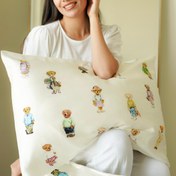 تصویر روبالشی ابریشم ۱۰۰٪ Mulberry Silk طرح Teddy 