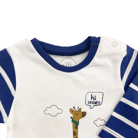 تصویر لباس زیر دکمه دار (بادی) آستین بلند نوزاد پسرانه طرح بست فرندز نیلی Nili Best Friends Nili Best Friends Baby Boy Long Sleeve Bodysuit