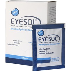 تصویر پد پاک کننده پلک و مژه آیسول 14 عدد Eyesol Warming Eyelid Compress Wipes 14Pcs