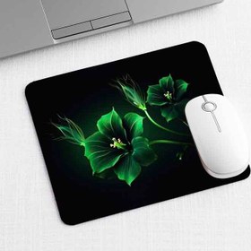 تصویر پد ماوس طرح گل های سبز 