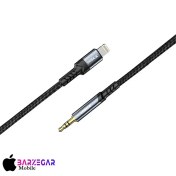 تصویر کابل تبدیل لایتنینگ به AUX هیسکا مدل W26 طول 1 متر Hiska W26 Lightning to AUX conversion cable, 1 meter long