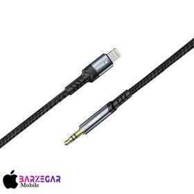 تصویر کابل تبدیل لایتنینگ به AUX هیسکا مدل W26 طول 1 متر Hiska W26 Lightning to AUX conversion cable, 1 meter long