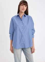 تصویر شومیز زنانه آبی دفکتو 