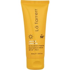 تصویر کرم ضد آفتاب و ضد لک بی‌رنگ پوست چرب و مستعد آکنه SPF50 لافارر کرم-ضد-آفتاب-و-ضد-لک-بیرنگ-پوست-چرب-و-مس