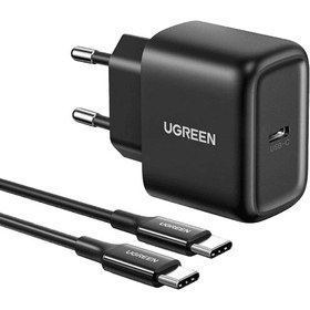 تصویر شارژر دیواری UGreen Nexode Mini charger Dual USB-C 25W PD CD250 50581 