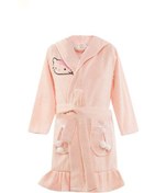 تصویر حوله پالتویی کودک سلین طرح کیتی صورتی روشن سایز 12-13 