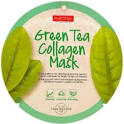 تصویر ماسک نقابی چای سبزPUREDERM ا Collagen Mask Green Tea Collagen Mask Green Tea
