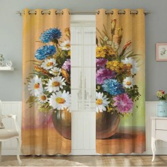 تصویر پرده نیروانا طرح گل مدل هازان کد 8023 سایز 140×280 سانتی متر کد4035 