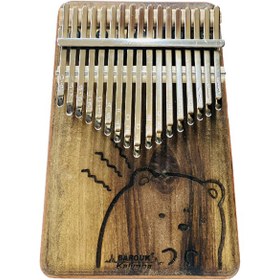 تصویر کالیمبا دست ساز باروک طرح خرس کوچولو چوب گردو 