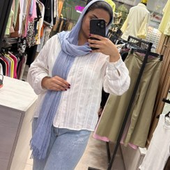 تصویر شومیز سفید نخی 