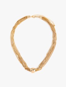 تصویر خرید اینترنتی گردنبند زنانه طلایی کوتون 4WAK70144AA Zincir Kolye Çok Katlı Geometrik Charm Detaylı