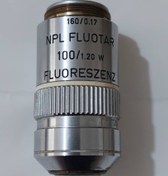 تصویر لنز میکروسکپ 100X فلورسنت Objective lenz 100x