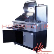 تصویر باربیکیو ۱۱۰ سانت کامل ، بالا استیل و کابین نما استیل عرض ۶۰ آشپزخانه تهران CC 140 