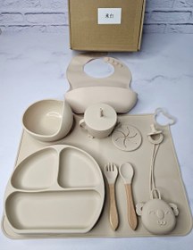 تصویر ست 8 تکه غذاخوری سیلیکونی کودک جوجوببک jojobebek طرح خرچنگ 