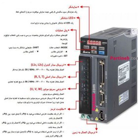 تصویر سروو موتور دلتا مدل B2-400w-3000RPM-Brake گشتاور 1.27 نیوتن متر (ترمزدار) Partineh.com