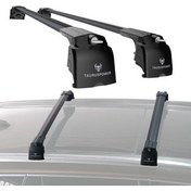 تصویر جعبه بار سقفی کیا EV3 2024–2025 سازگار با سیستم قفل TRS 2 میله پشت بام میانی مشکی عدد TAURUSPOWER 