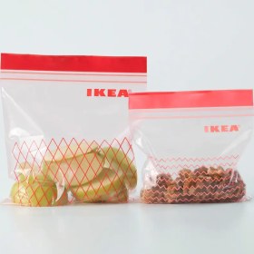 تصویر پاکت زیپ دار ایکیا مدل ISTAD پک 60 عددی IKEA ISTAD Resealable bag, red