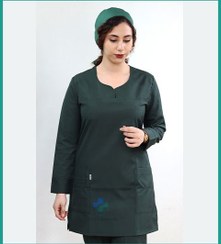 تصویر اسکراب پزشکی زنانه رنگ سبز 