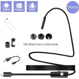 تصویر دوربین آندوسکوپی شلنگی 10 متری 3mp لنز 7mm کیفیت fullHD سیم سخت انعطاف پذیر 10-meter hose endoscope camera, 2mp, 7mm lens, HD quality