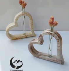 تصویر گلجا قلبی ، گلدان سنگی - قهوه ای 