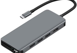 تصویر هاب تایپ سی 12 پورت فلزی ویوو WiWU Alpha 12 in 1 Usb Type C Hub 