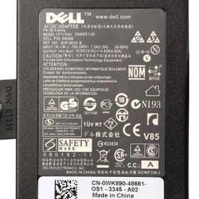تصویر آداپتور لپ تاپ دل 19.5V 3.34A Slim 