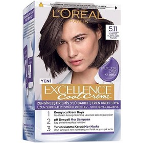 تصویر رنگ موی لورال شماره 5/11 ا Loreal Exellence hair color no 5/11 Loreal Exellence hair color no 5/11